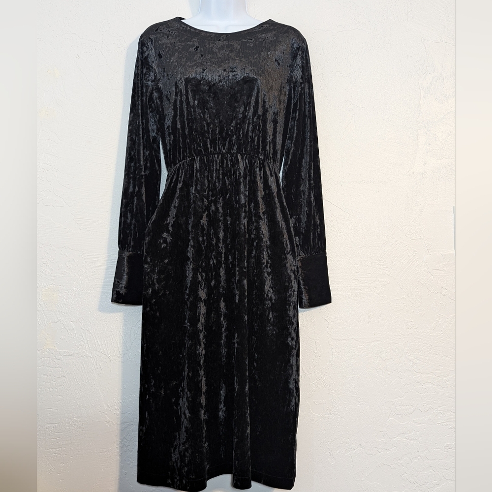 Long Black Velvet Witch Dress Whimsigoth Fairy Grunge Dark Romantic Emo Ren Fest
